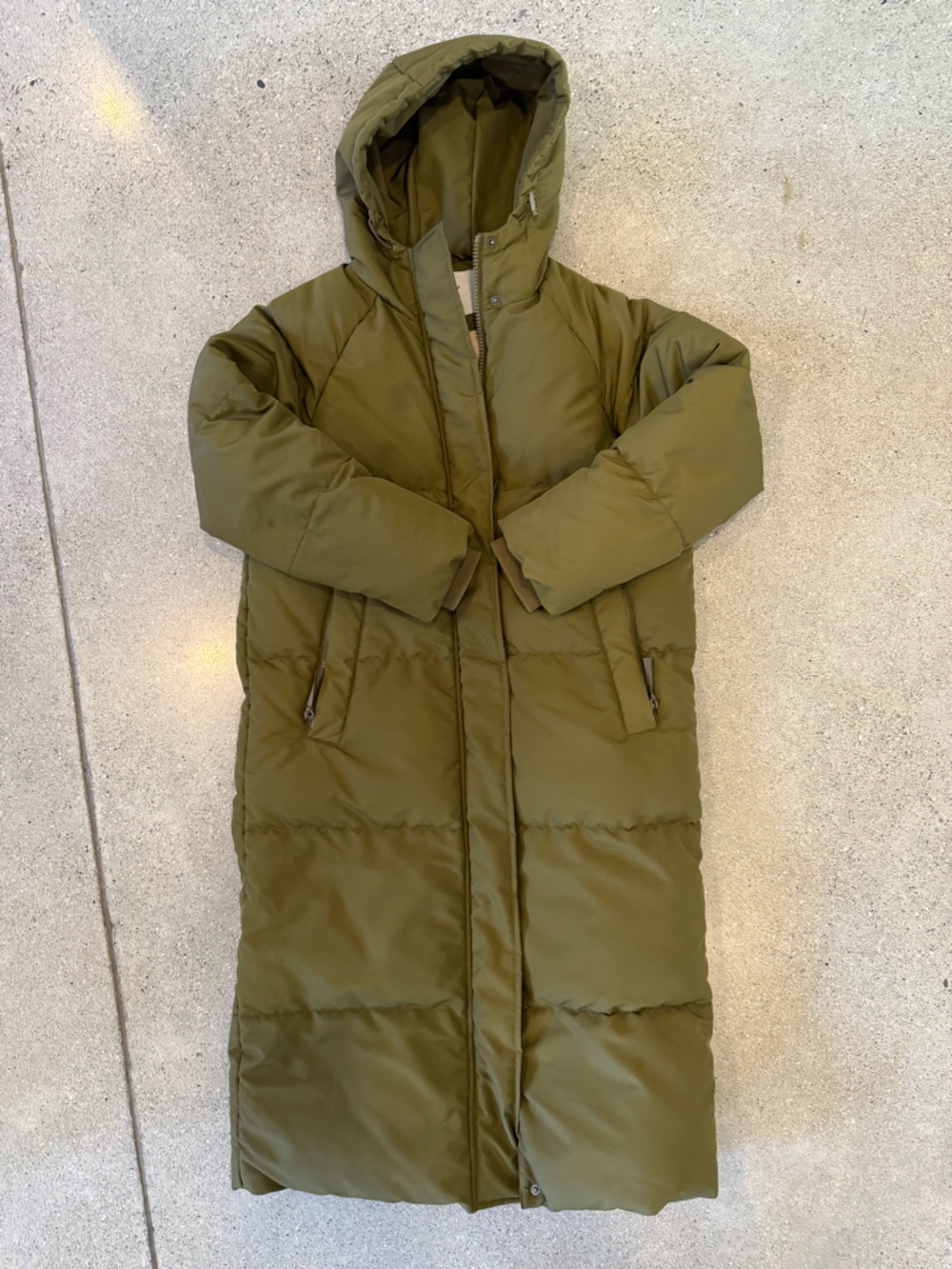 Minimum Olive Hooded Long Puffer Coat